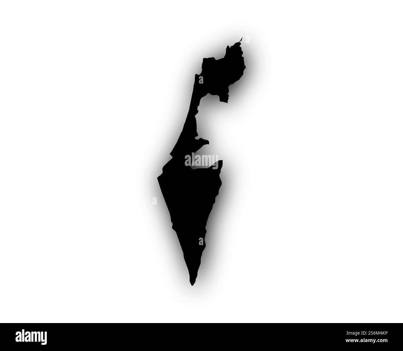 La carte d'Israël avec ombre Banque D'Images