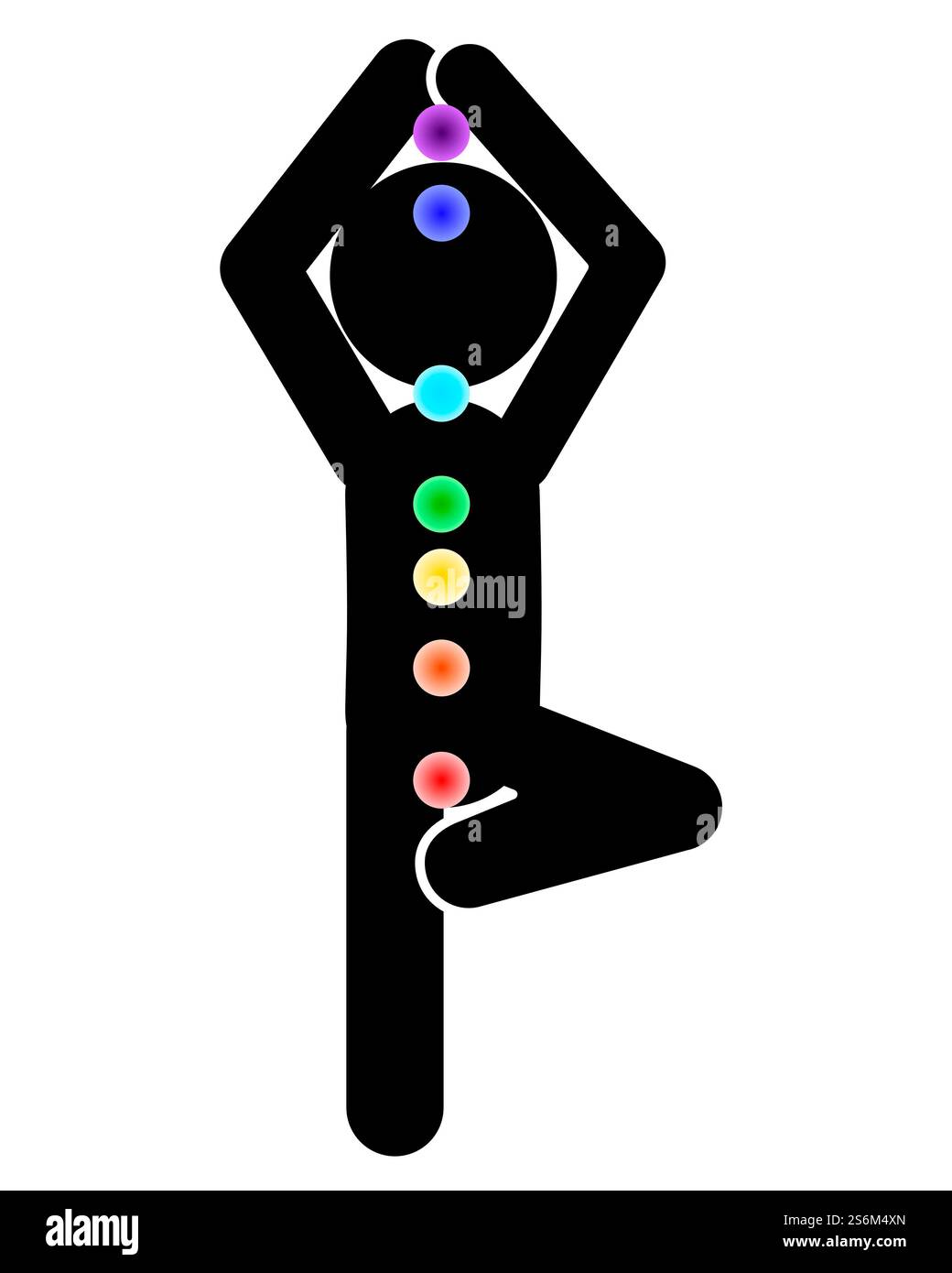 Méditez le pictogramme et les 7 chakras Banque D'Images