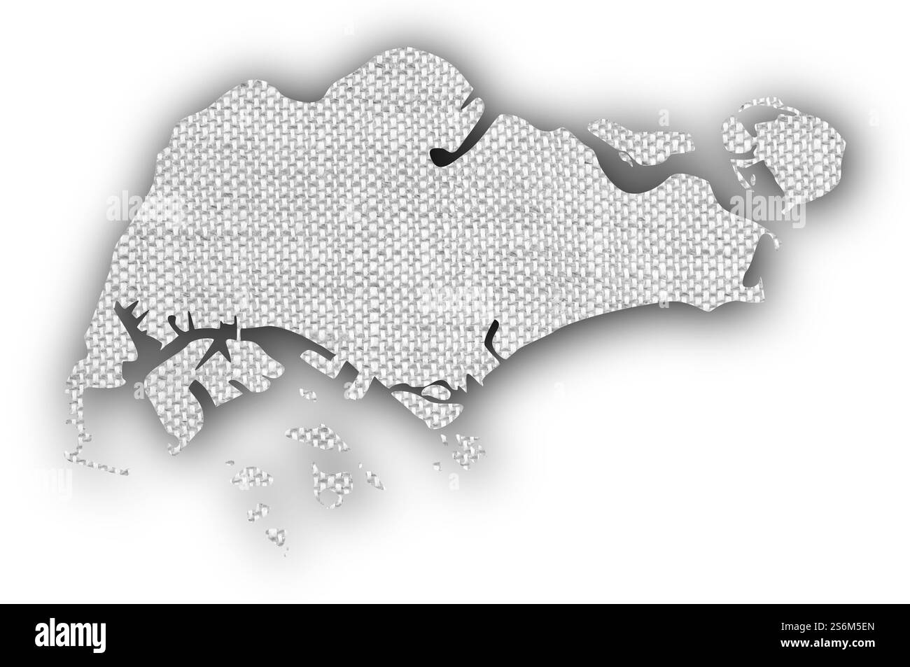 Carte de Singapour sur texture Banque D'Images