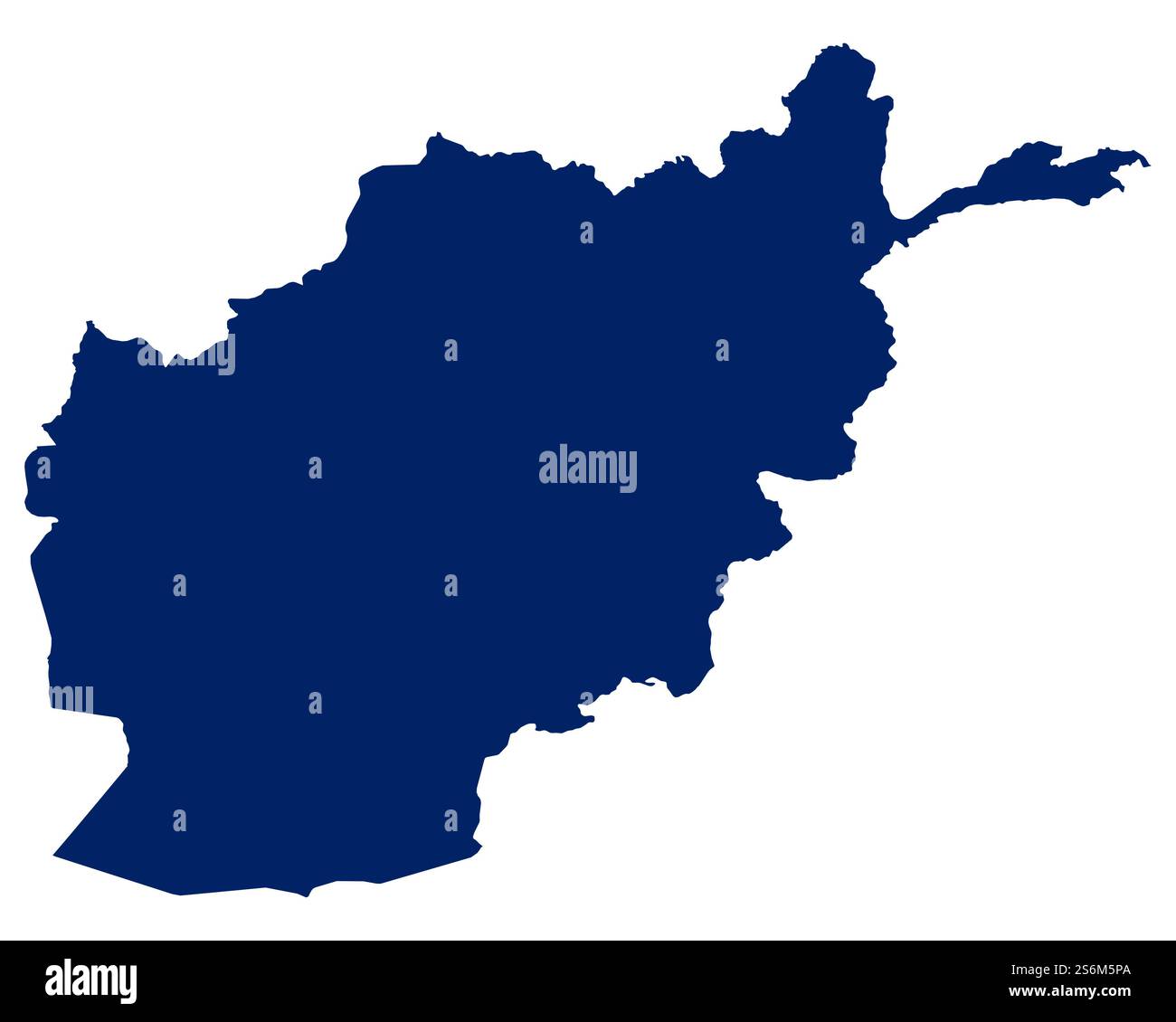 Carte de l'Afghanistan en couleur bleue Banque D'Images