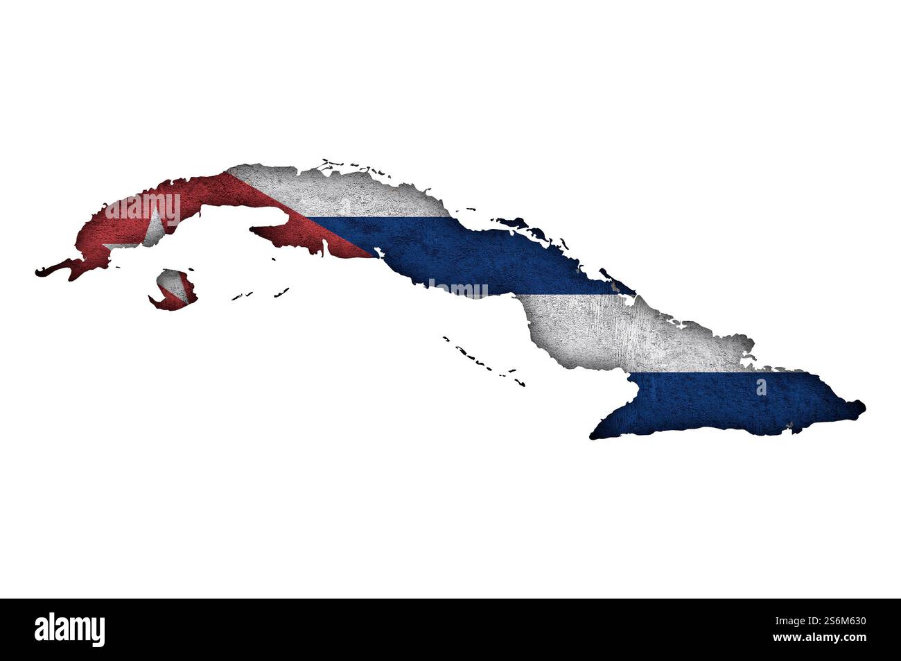 Carte et drapeau de Cuba sur le béton abîmé Banque D'Images