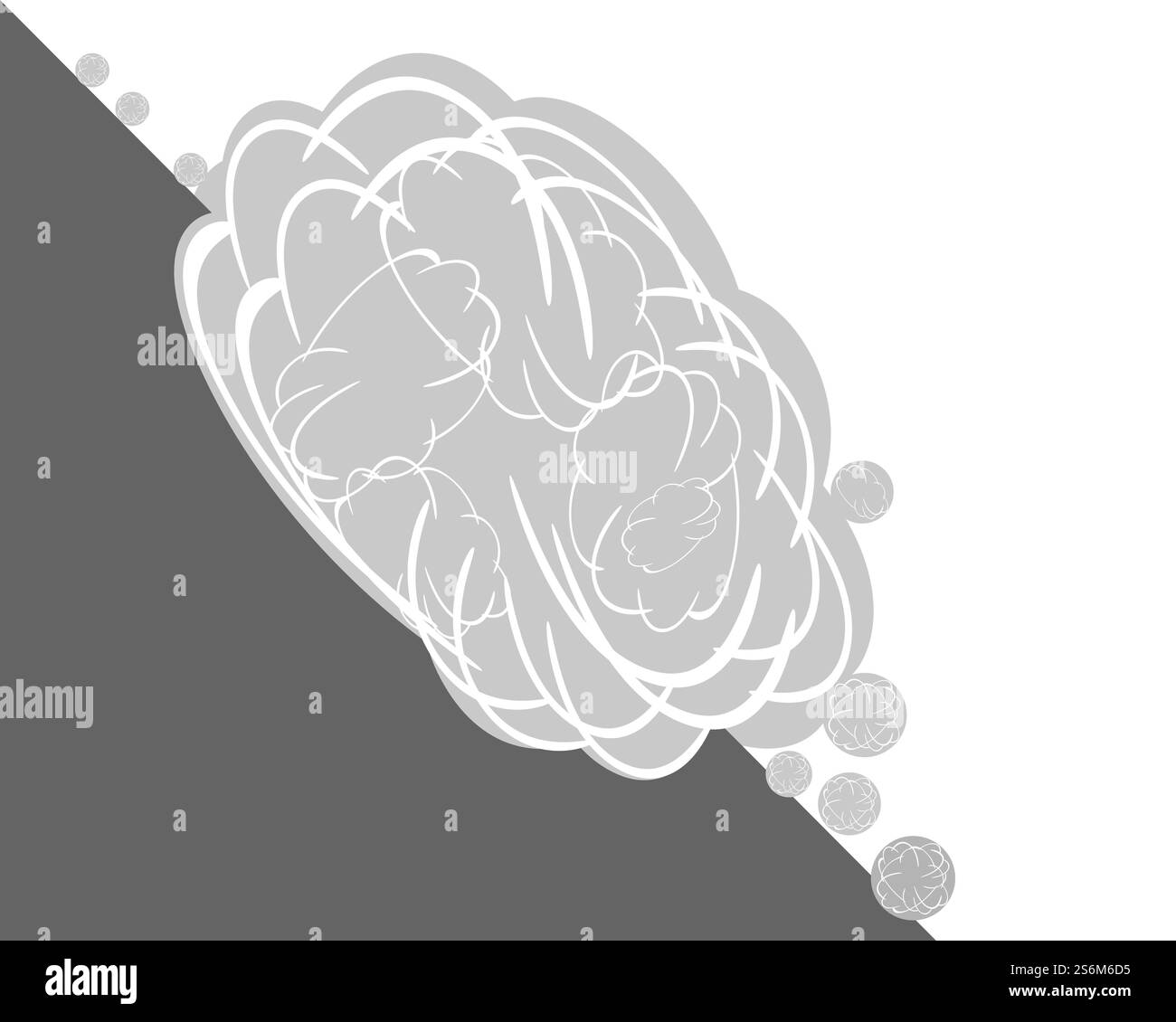 Avalanche de neige à flanc de montagne Banque D'Images