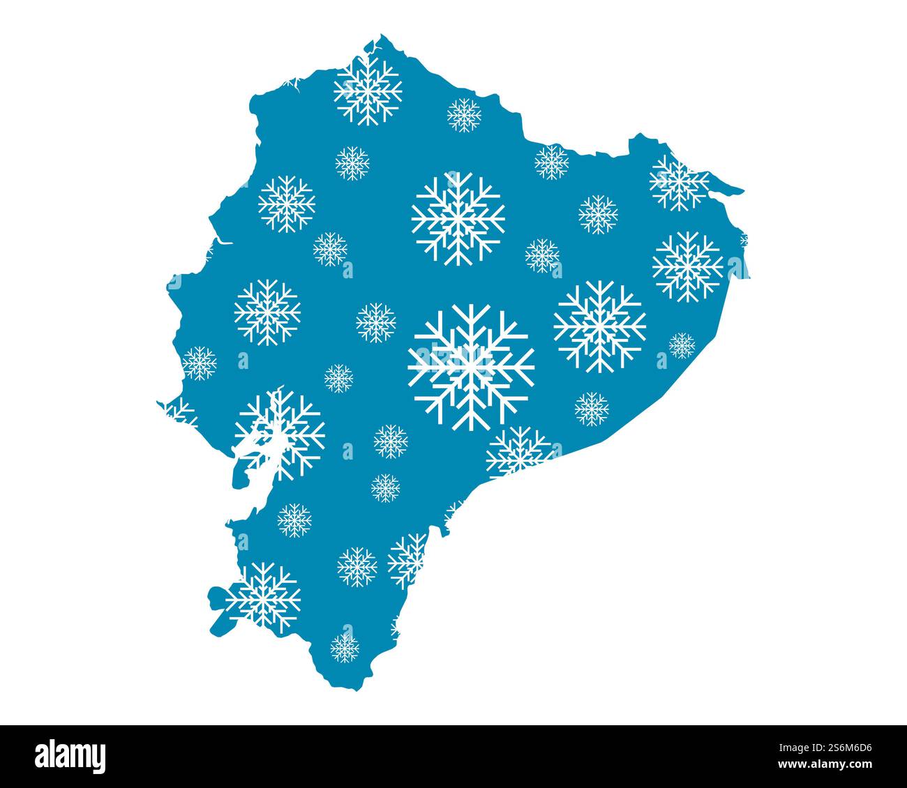 Plan de l'Équateur avec des flocons Banque D'Images