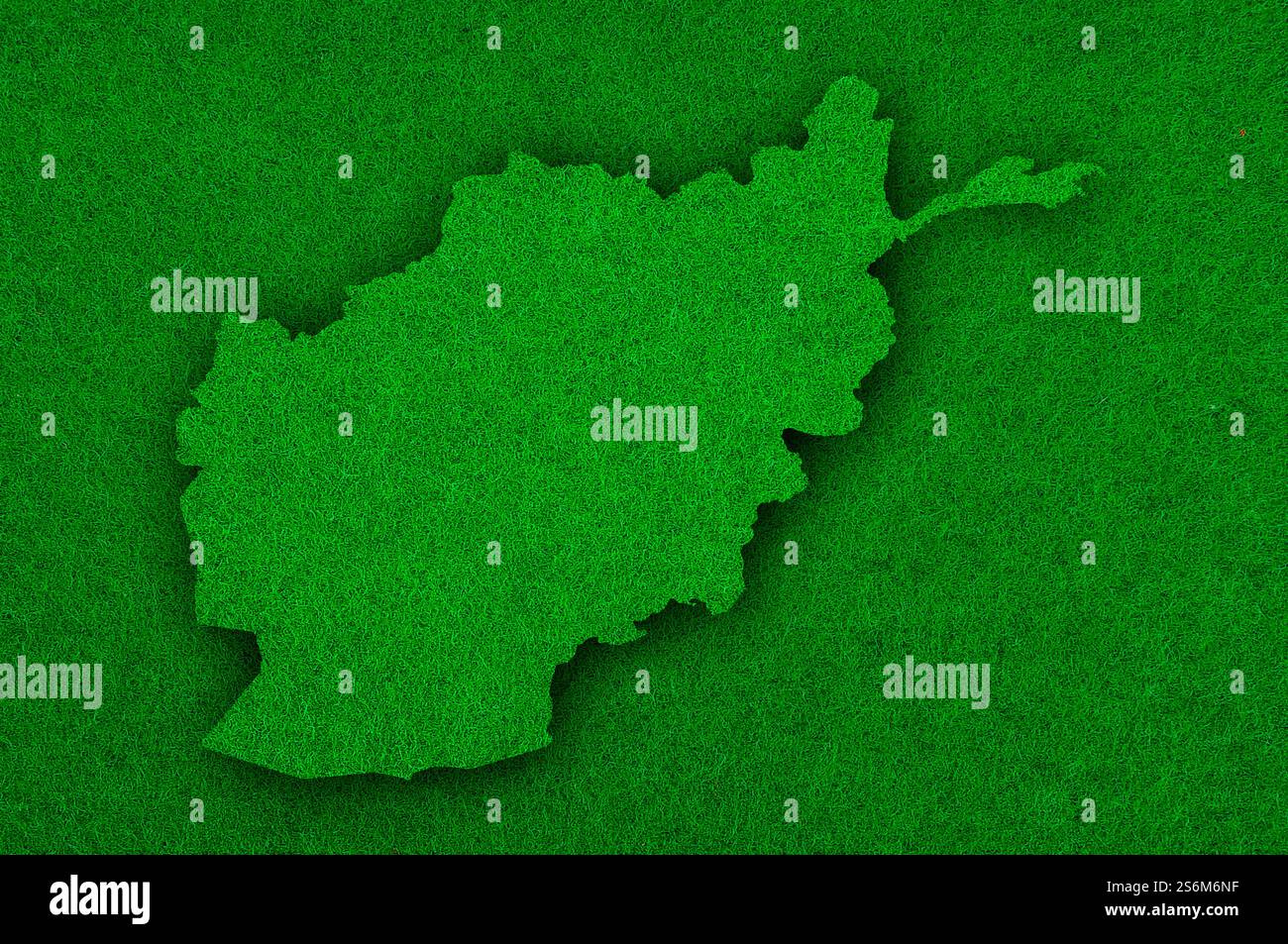 Carte de l'Afghanistan sur le feutre vert Banque D'Images
