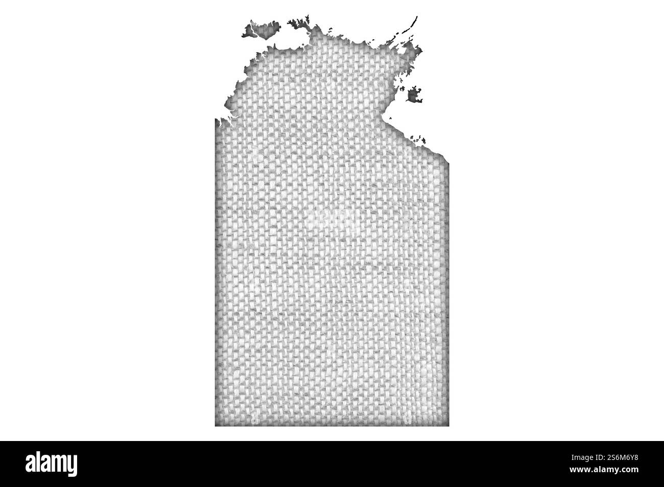 Carte des Territoires du Nord sur de vieux linge de maison Banque D'Images
