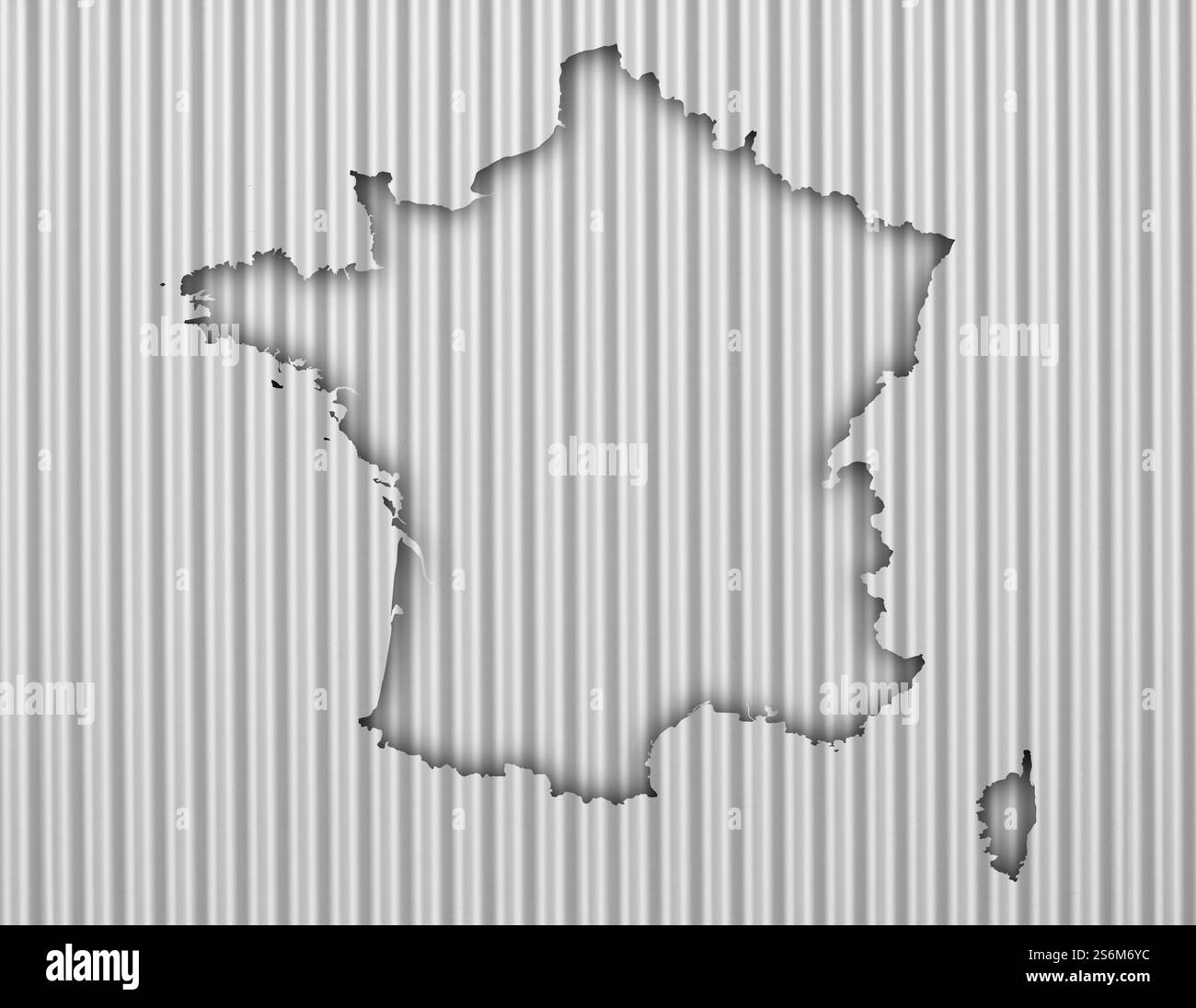 Carte de France sur tôle ondulée Banque D'Images