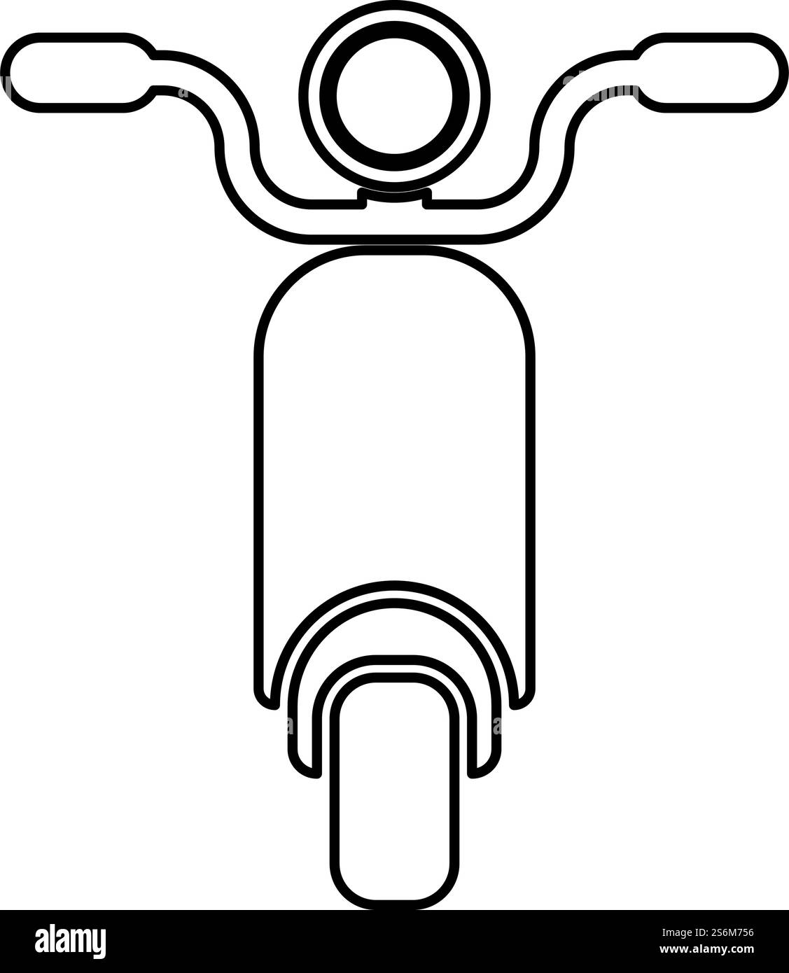 Cyclomoteur Scooter Moto contour de vélo électrique icône de contour de couleur noire illustration vectorielle de style plat image simple. Cyclomoteur Scooter Moto vélo électrique contour icône de contour de couleur noire illustration vectorielle image de style plat Illustration de Vecteur