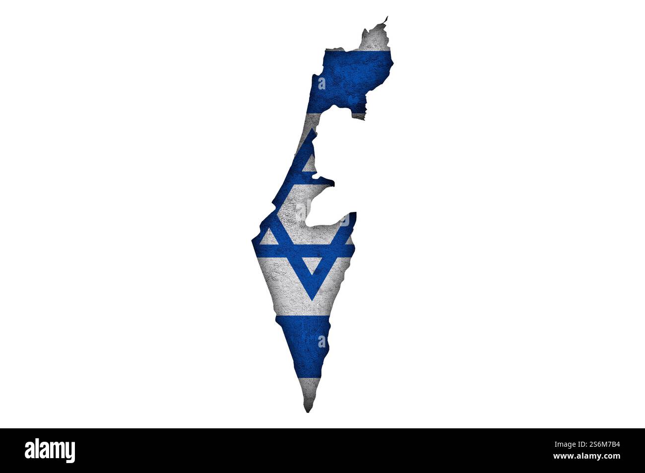 Carte et drapeau d'Israël sur le béton abîmé Banque D'Images