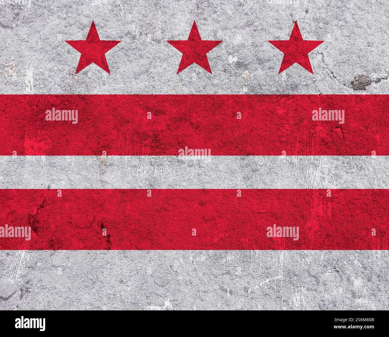 Drapeau de Washington DC sur béton altéré Banque D'Images