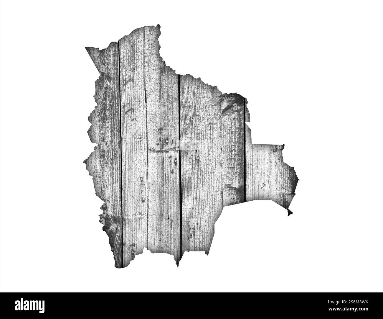 Carte de la Bolivie sur Weathered Wood Banque D'Images