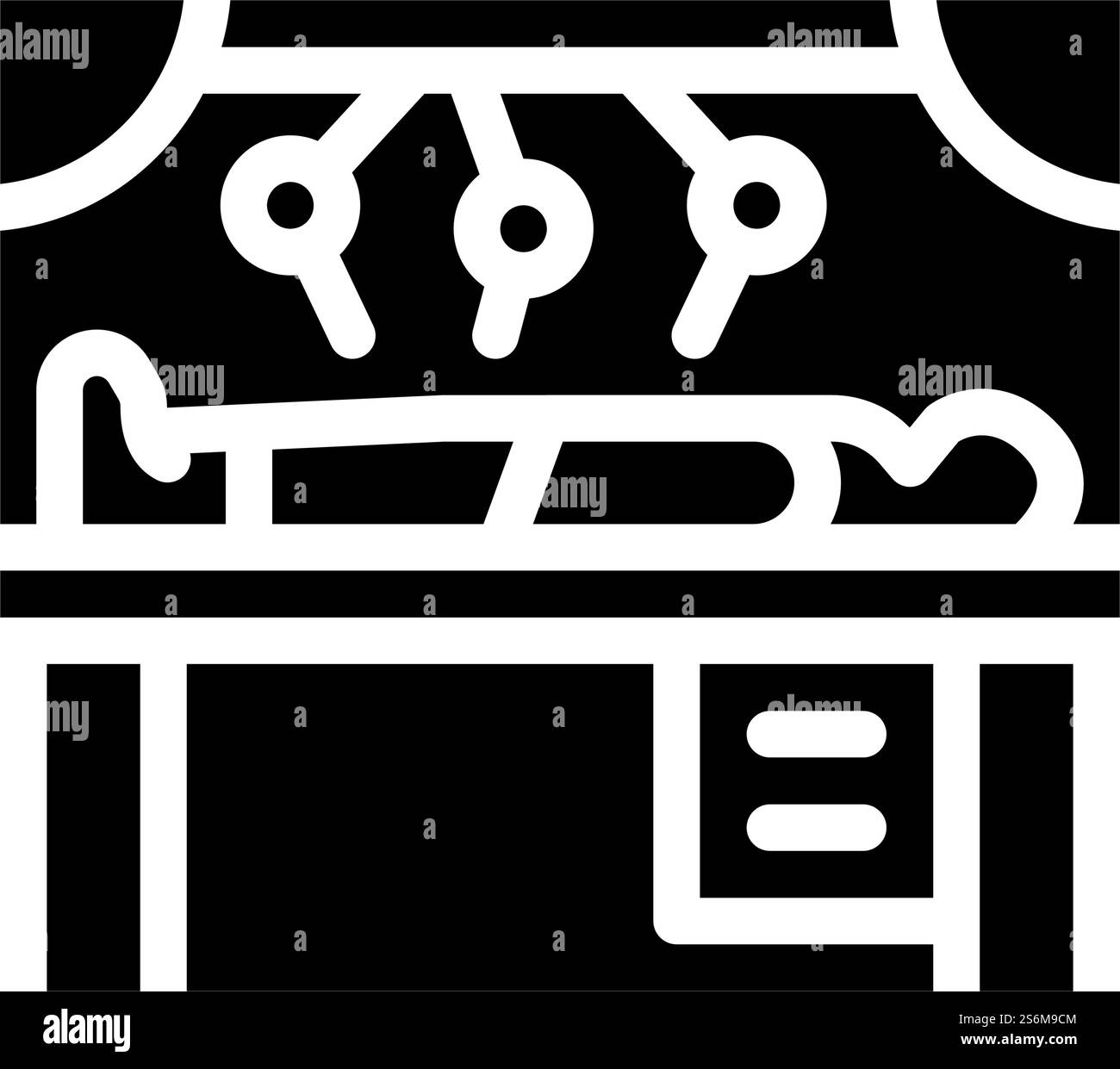 vecteur d'icône de glyphe d'opération chirurgicale de robot. signe d'opération chirurgicale par robot. illustration noire du symbole de contour isolé. robot faisant opération chirurgicale illustration vectorielle d'icône de glyphe Illustration de Vecteur