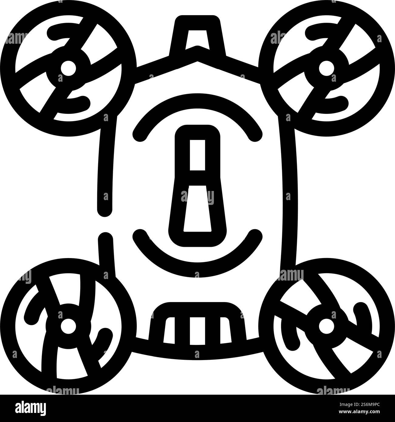 vecteur d'icône de ligne de robot copter. panneau de robot de copeaux. illustration noire du symbole de contour isolé. illustration vectorielle d'icône de ligne de robot copter Illustration de Vecteur