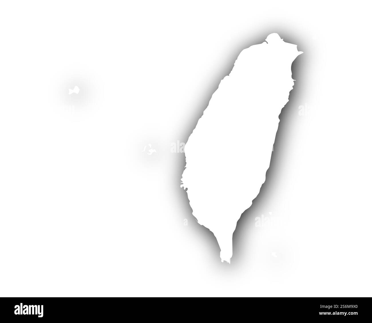 Carte de Taiwan avec des ombres Banque D'Images
