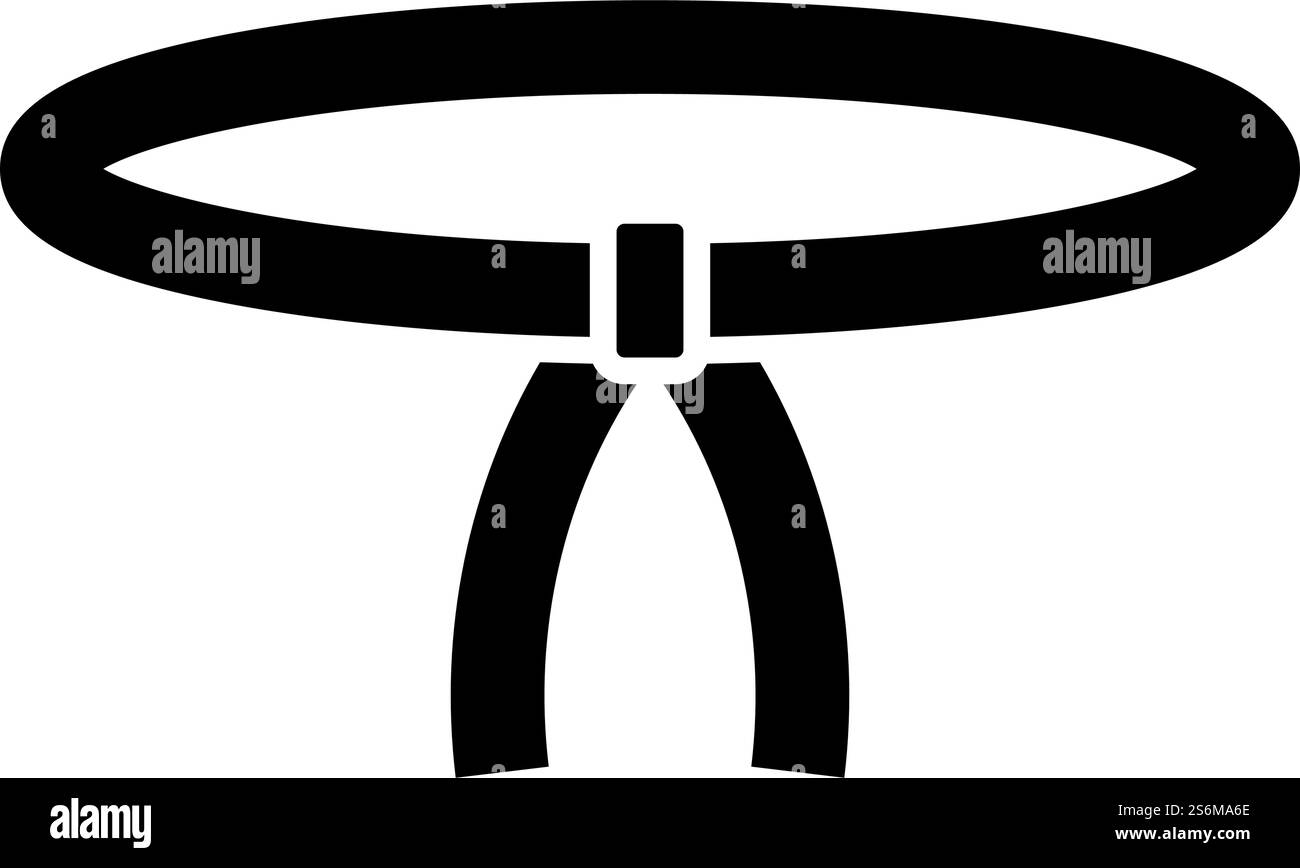 Ceinture Oriental sport de combat ceinture vêtements de combattant karaté judo icône de vecteur de couleur noire illustration de style plat image simple. Ceinture Oriental sport de combat ceinture vêtements de combattant karaté judo icône de vecteur de couleur noire illustration de style plat Illustration de Vecteur