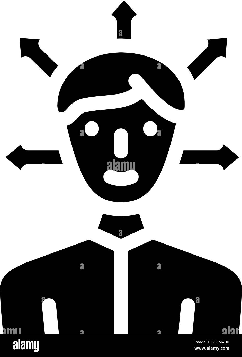 choix du vecteur d'icône de glyphe homme de direction. choix du signe homme de direction. illustration noire du symbole de contour isolé. choix de l'illustration vectorielle d'icône de glyphe d'homme de direction Illustration de Vecteur