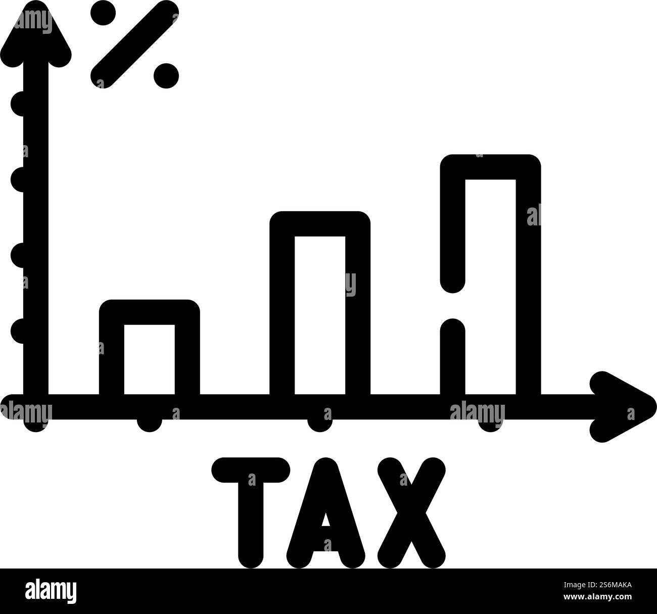 vecteur d'icône de ligne de taxe de pourcentage. symbole de pourcentage de taxe. illustration noire du symbole de contour isolé. illustration vectorielle d'icône de ligne de taxe en pourcentage Illustration de Vecteur