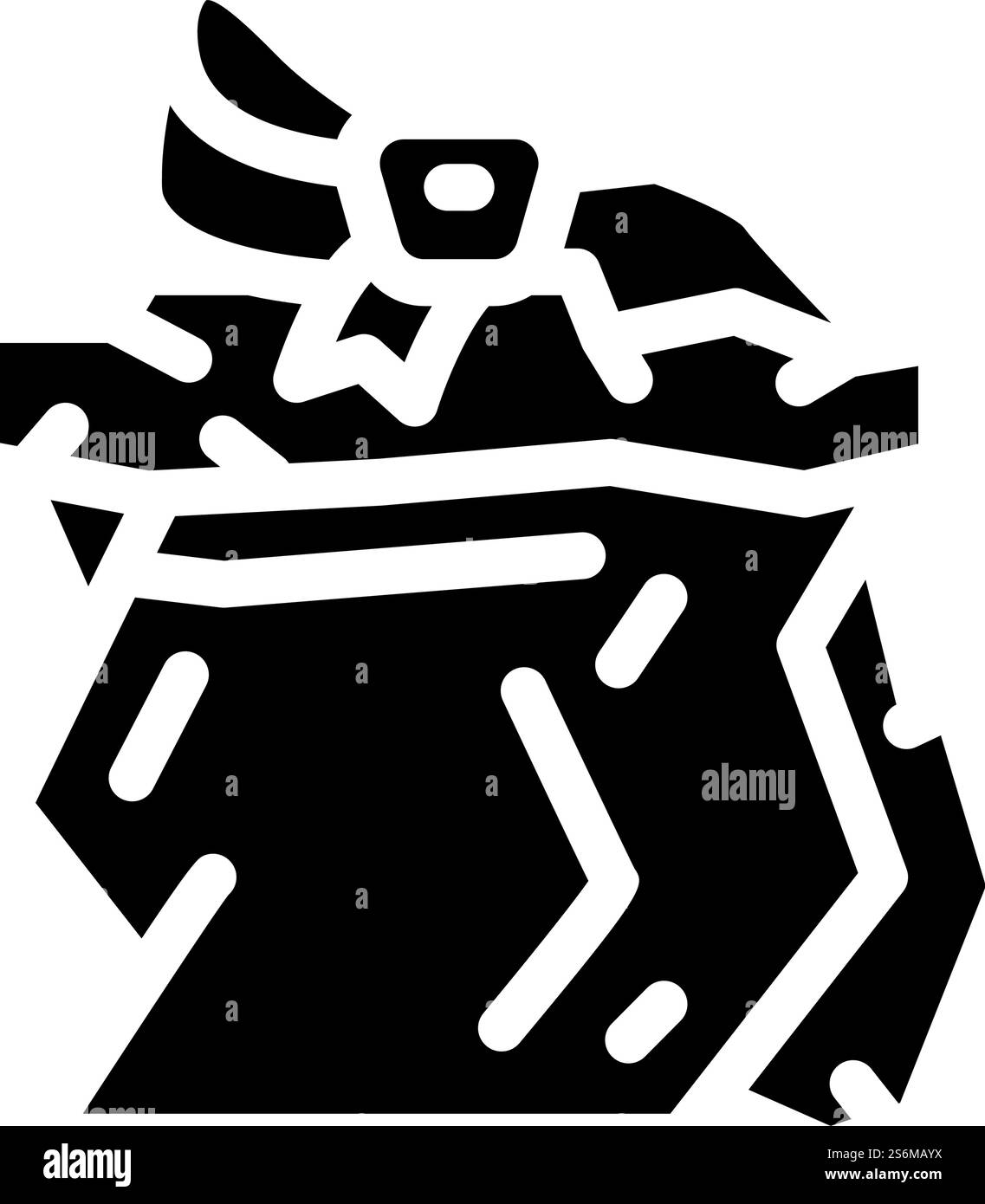 vecteur d'icône de glyphe cadeau endommagé. affiche cadeau endommagée. illustration noire du symbole de contour isolé. illustration vectorielle d'icône de glyphe cadeau endommagé Illustration de Vecteur