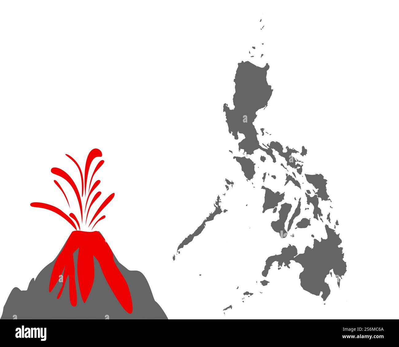 La carte des Philippines avec volcano Banque D'Images