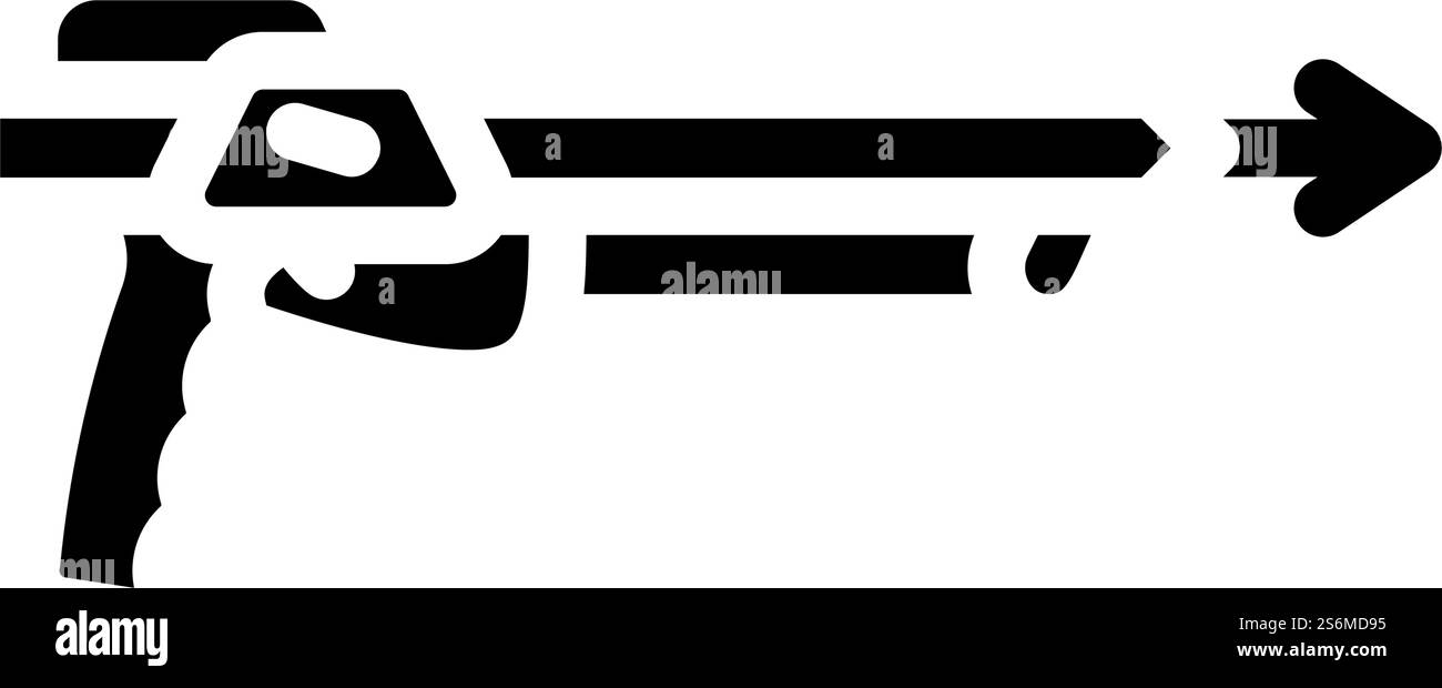 vecteur d'icône de glyphe hobby sous-marin de pêche au fer de lance. panneau de passe-temps sous-marin pour la pêche au haras. illustration noire du symbole de contour isolé. illustration vectorielle d'icône de glyphe hobby sous-marin de pêche au fer de lance Illustration de Vecteur
