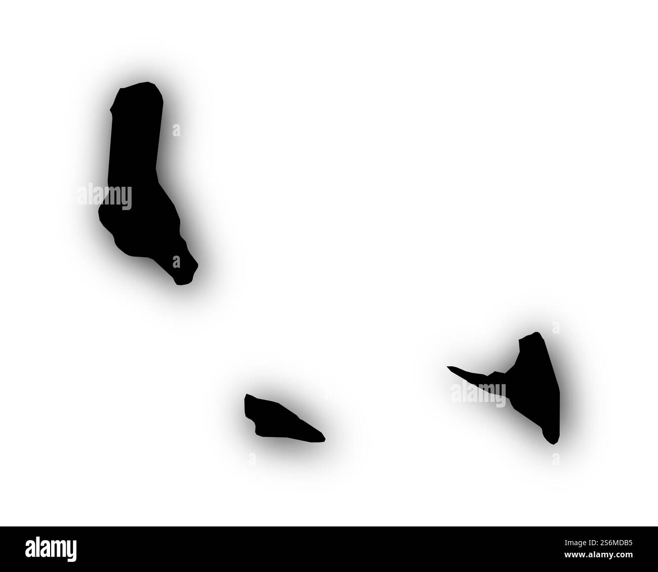 Carte des Comores avec des ombres Banque D'Images