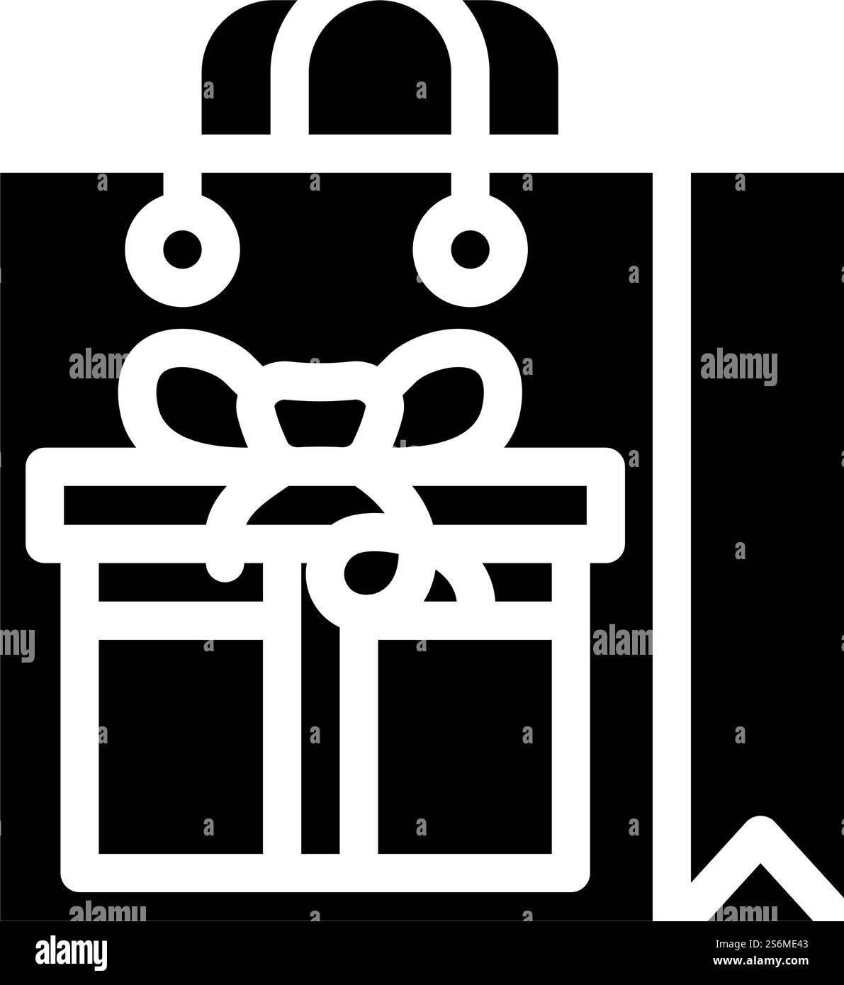 vecteur d'icône de glyphe cadeau de paquet de sac. enseigne-cadeau pour emballage de sacs. illustration noire du symbole de contour isolé. illustration vectorielle d'icône de glyphe cadeau de paquet de sac Illustration de Vecteur