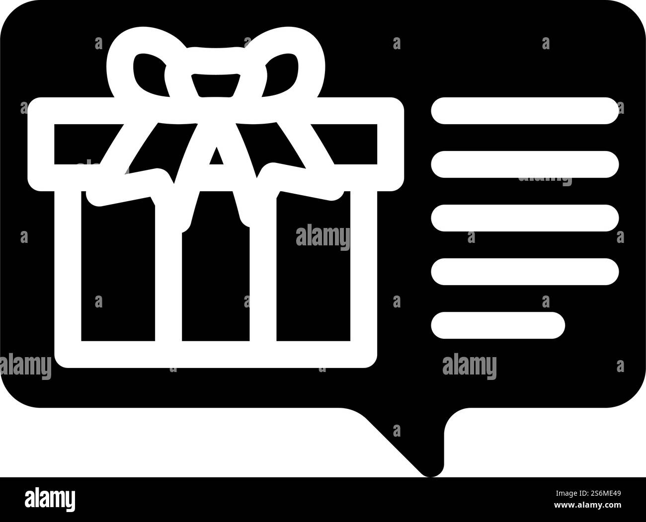 discussion sur le vecteur d'icône de glyphe cadeau. discussion sur l'enseigne cadeau. illustration noire du symbole de contour isolé. discussion sur l'illustration vectorielle d'icône de glyphe cadeau Illustration de Vecteur