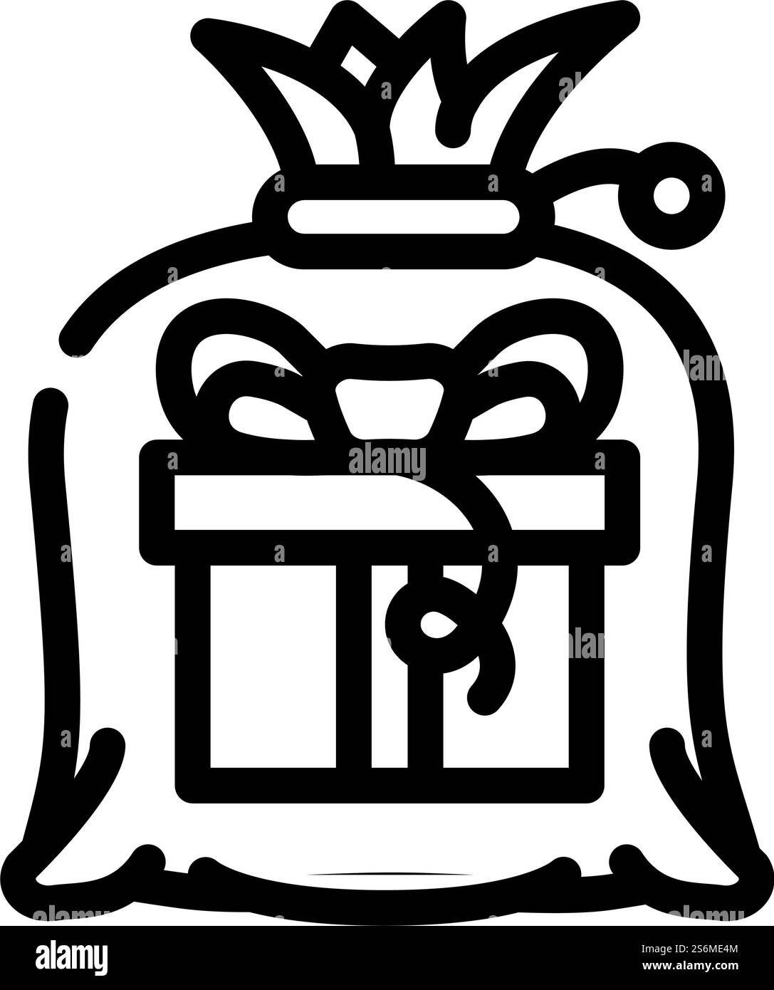 vecteur d'icône de ligne de cadeau de sac. panneau cadeau pour sac. illustration noire du symbole de contour isolé. illustration vectorielle d'icône de ligne de cadeau de sac Illustration de Vecteur