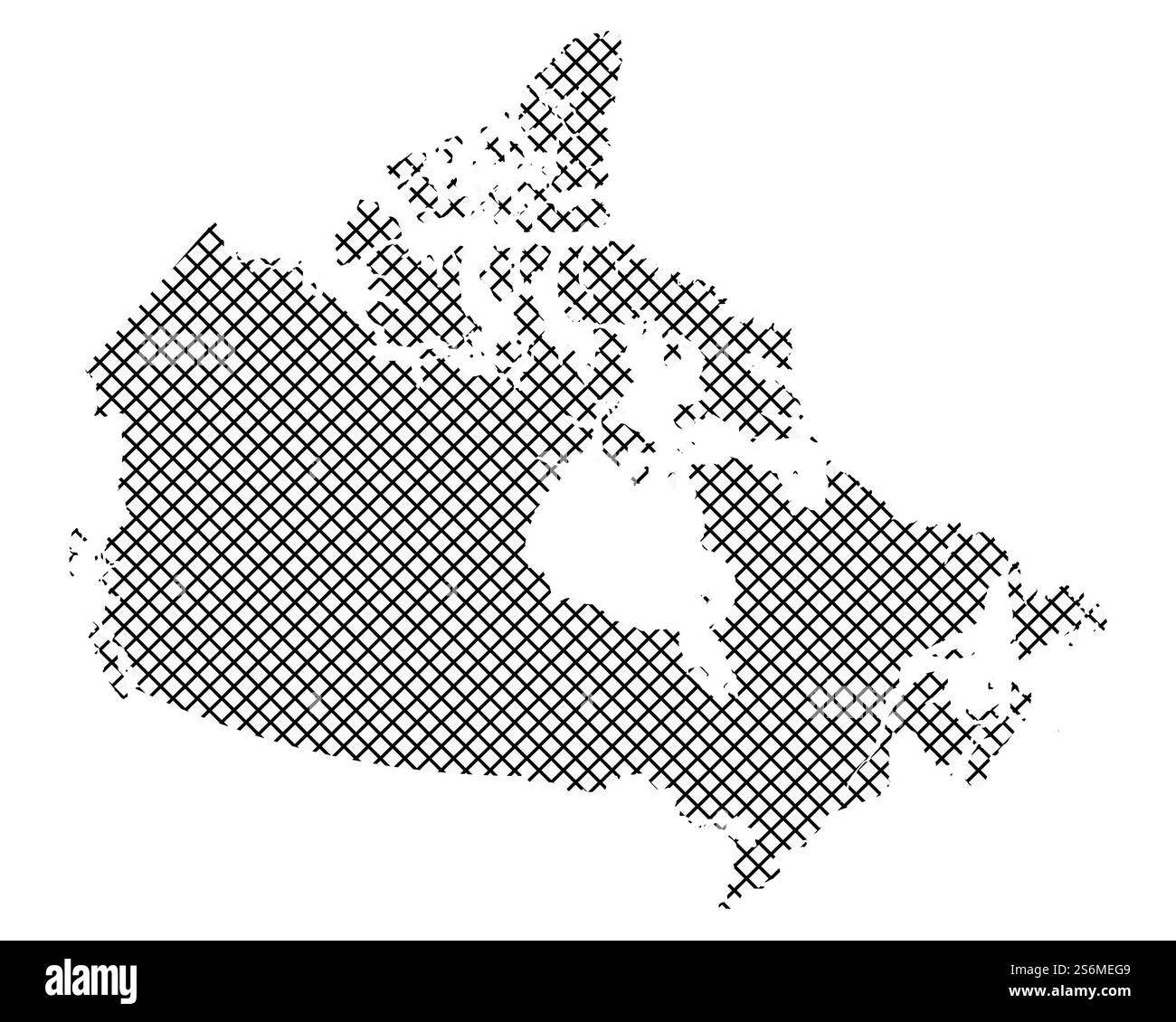 Carte du Canada sur de simples de croix Banque D'Images