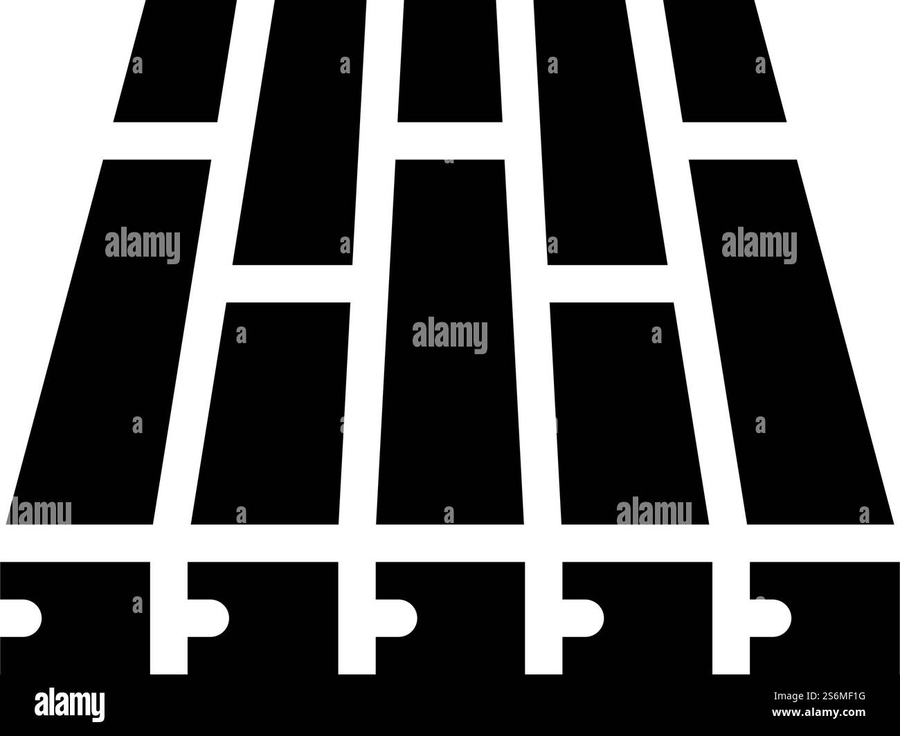 vecteur d'icône de glyphe batten floor. panneau de plancher de latte. illustration noire du symbole de contour isolé. illustration vectorielle d'icône de glyphe de plancher de batten Illustration de Vecteur