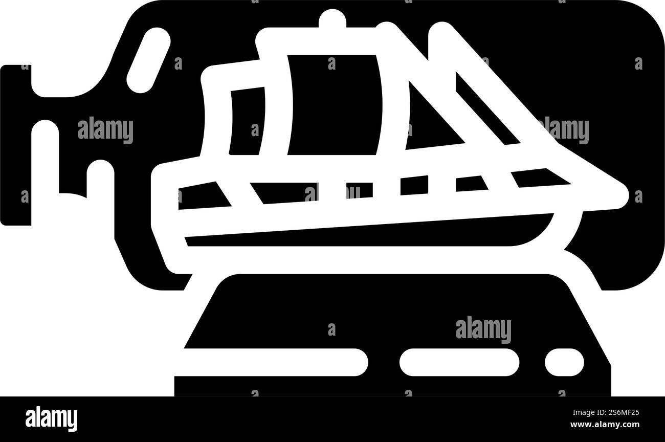 bateau dans le vecteur d'icône de glyphe de bouteille. bateau dans le signe de bouteille. illustration noire du symbole de contour isolé. bateau dans l'illustration vectorielle d'icône de glyphe de bouteille Illustration de Vecteur