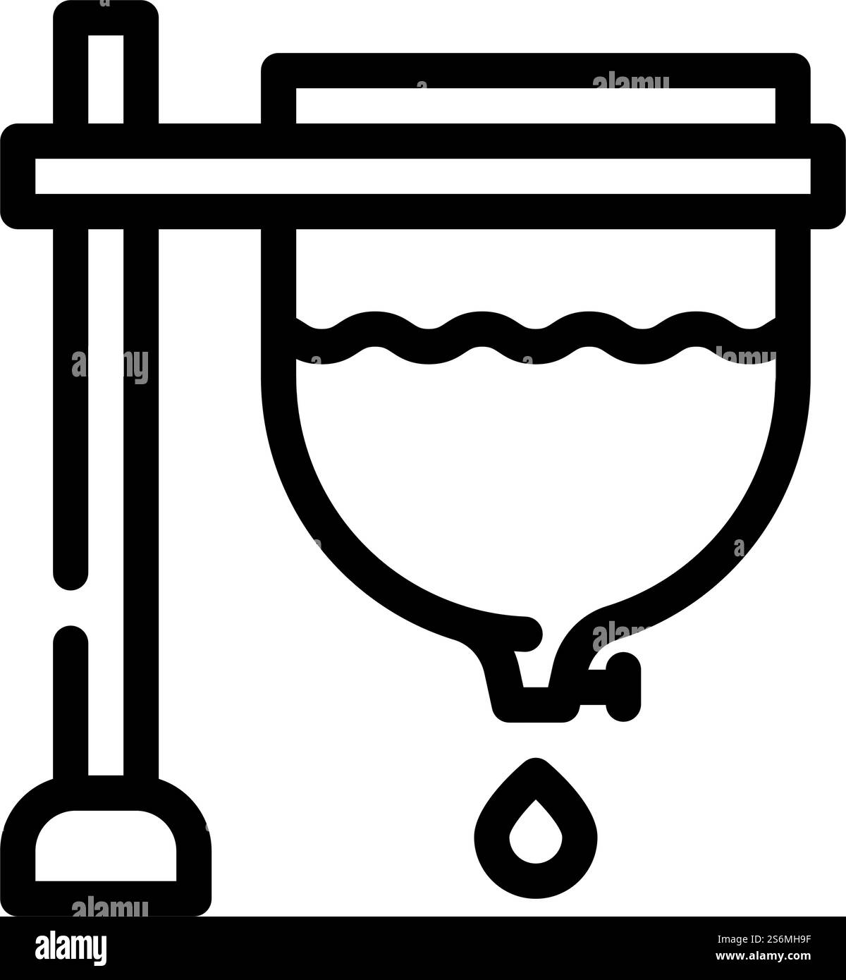 vecteur d'icône de ligne d'horloge archimède. signe d'horloge d'archimède. illustration noire du symbole de contour isolé. illustration vectorielle d'icône de ligne d'horloge archimède Illustration de Vecteur