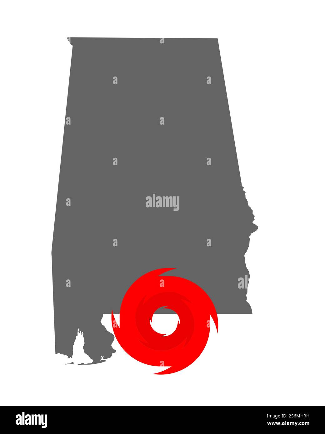 Site de l'Alabama et symbole d'ouragan Banque D'Images