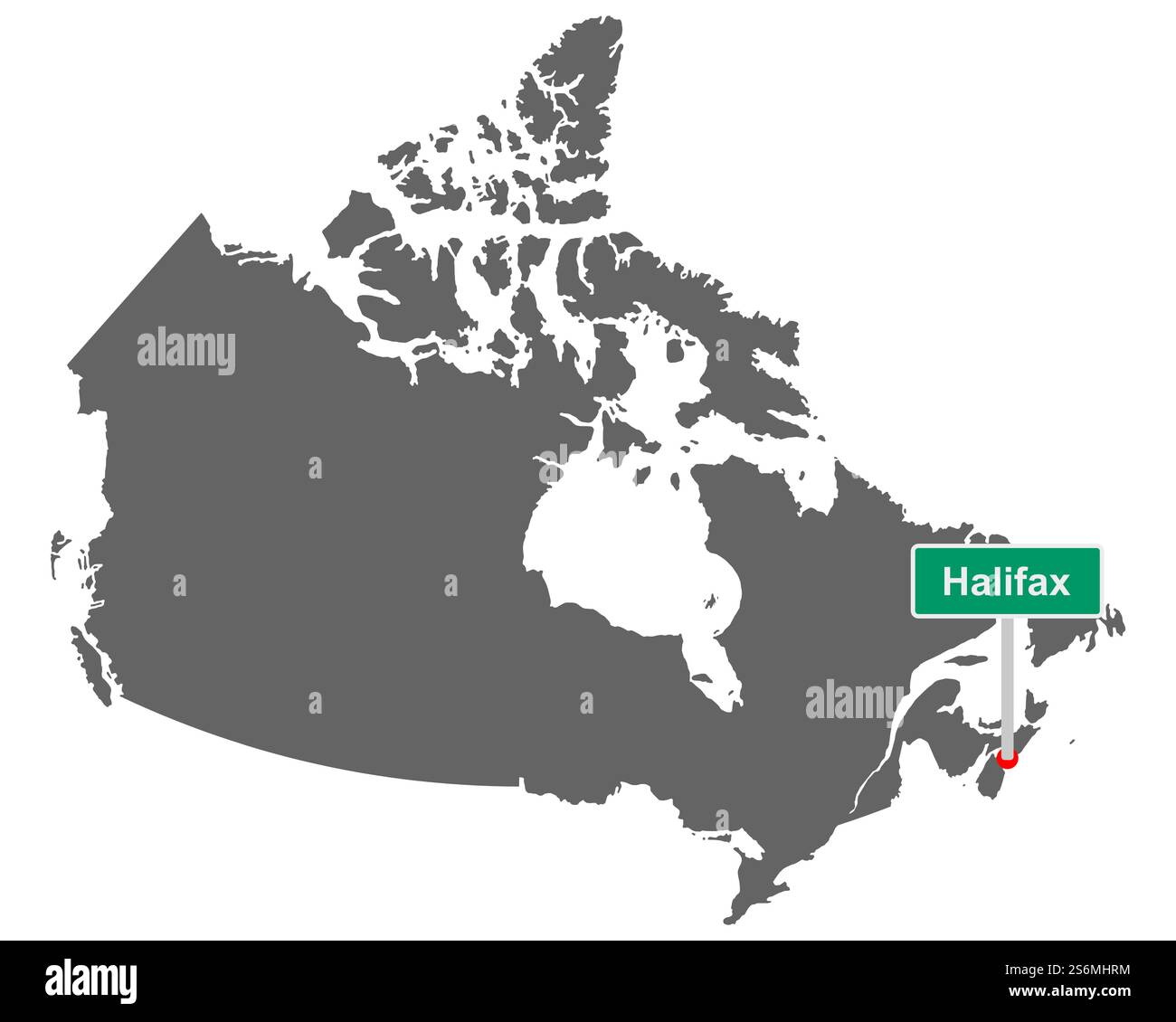 Carte du Canada avec panneau de Halifax Banque D'Images