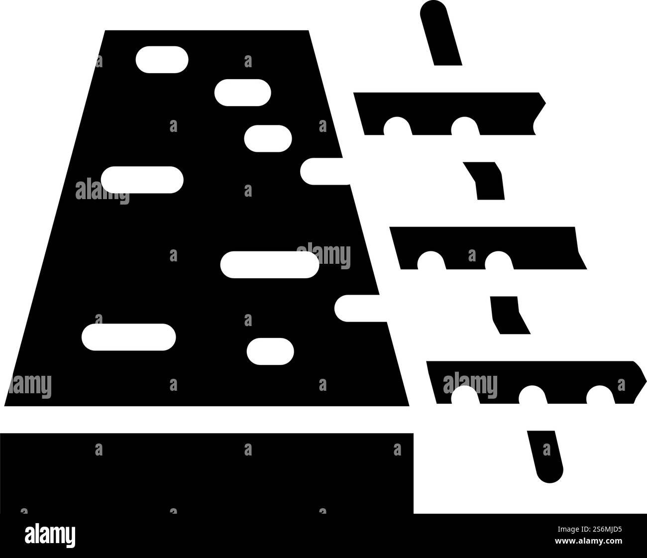 vecteur d'icône de glyphe de plancher en béton armé. panneau de plancher en béton armé. illustration noire du symbole de contour isolé. illustration vectorielle d'icône de glyphe de plancher en béton armé Illustration de Vecteur