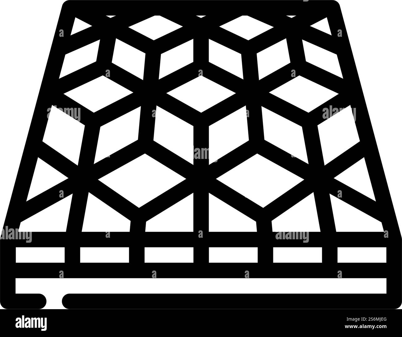 vecteur d'icône de ligne de plancher en mosaïque. panneau de sol en mosaïque. illustration noire du symbole de contour isolé. illustration vectorielle d'icône de ligne de plancher en mosaïque Illustration de Vecteur