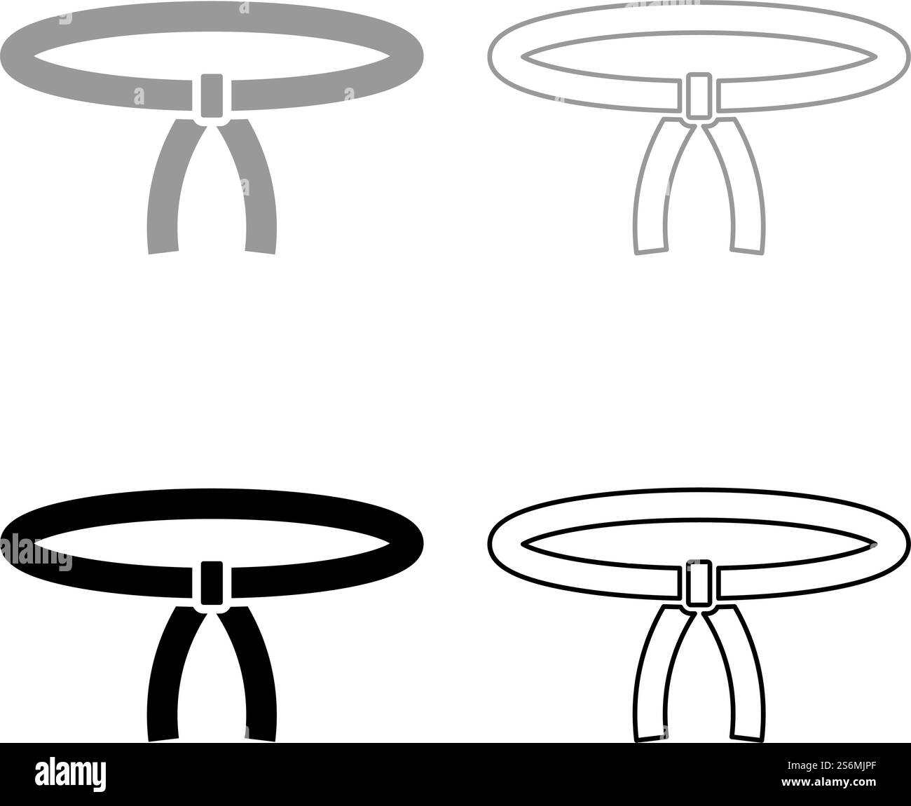 Ceinture Oriental sport de combat ceinture vêtements de combattant karaté judo set icône gris noir illustration vectorielle style plat image simple. Ceinture Oriental sport de combat ceinture vêtements de combattant karaté judo set icône gris noir illustration vectorielle image de style plat Illustration de Vecteur