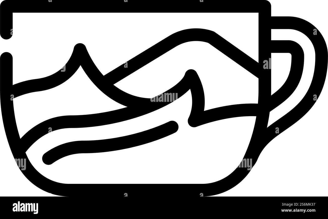 vecteur d'icône de couleur de tasse et de ligne de dessin. signe de coloration et de dessin de tasse. illustration noire du symbole de contour isolé. illustration vectorielle d'icône de couleur de tasse et de ligne de dessin Illustration de Vecteur