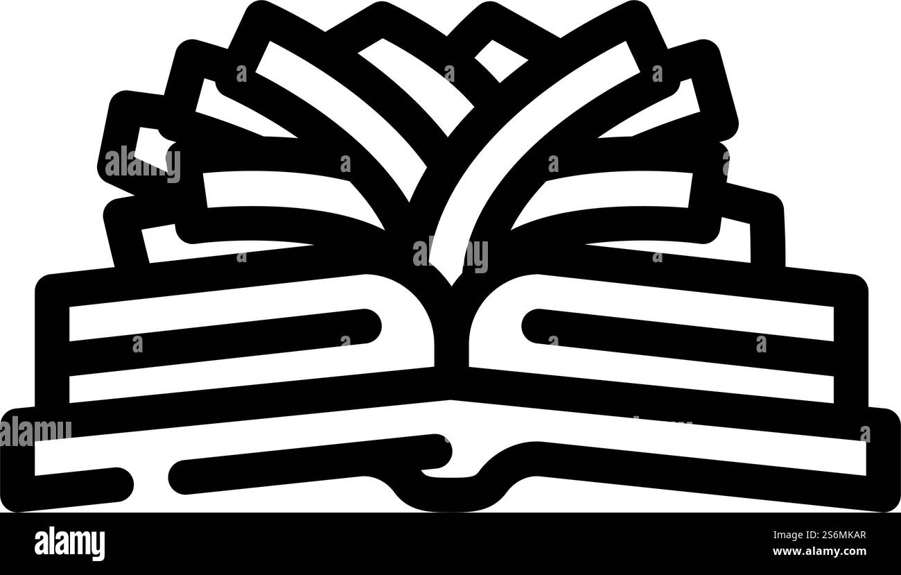 composition à partir d'un ancien vecteur d'icône de ligne de livre. composition du vieux signe de livre. illustration noire du symbole de contour isolé. composition à partir de l'illustration vectorielle d'icône de ligne de livre ancienne Illustration de Vecteur