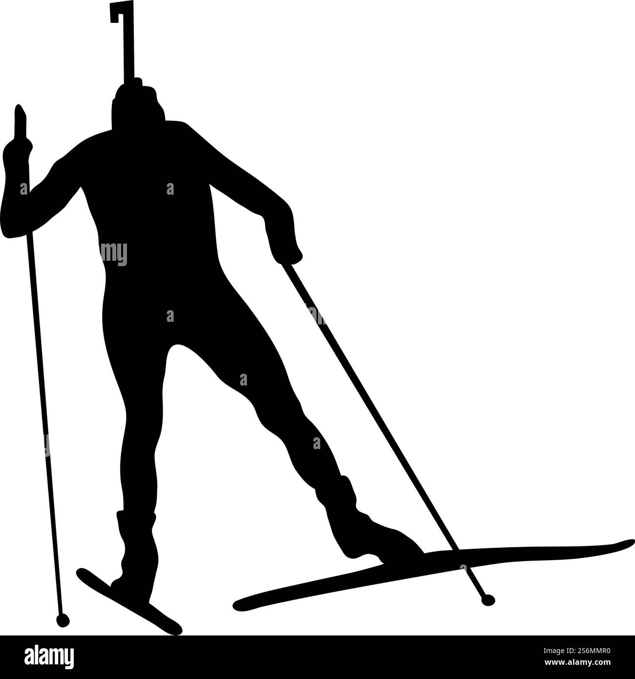 Silhouette de biathlon. Silhouettes noires hautes en détails et lisses des athlètes de biathlon. Illustration vectorielle. Illustration de Vecteur