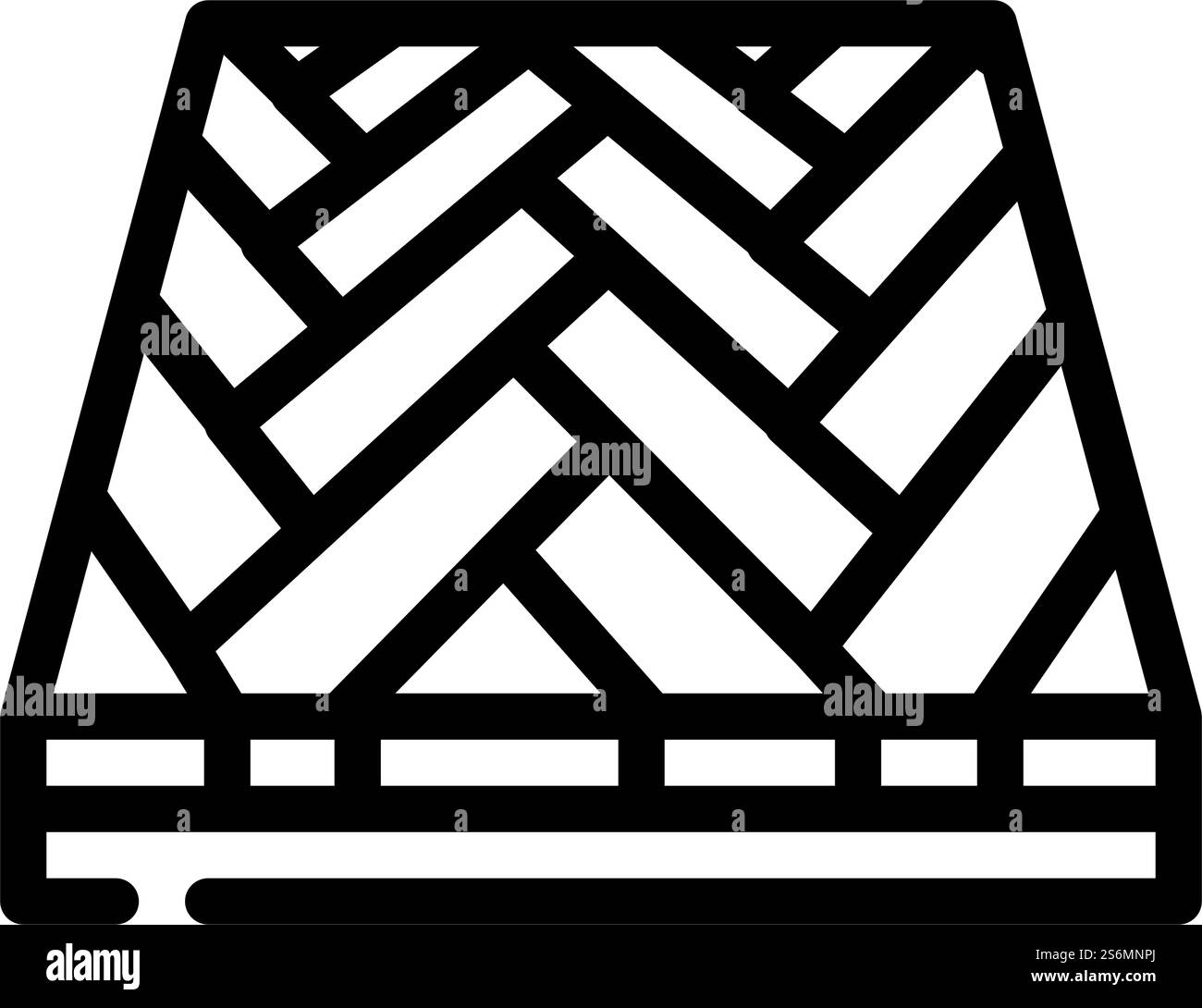 vecteur d'icône de ligne de plancher de parquet. enseigne pour parquet. illustration noire du symbole de contour isolé. illustration vectorielle d'icône de ligne de plancher de parquet Illustration de Vecteur