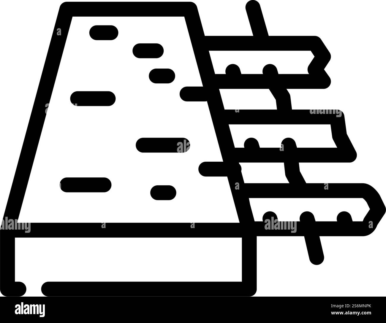 vecteur d'icône de ligne de plancher en béton armé. panneau de plancher en béton armé. illustration noire du symbole de contour isolé. illustration vectorielle d'icône de ligne de plancher en béton armé Illustration de Vecteur