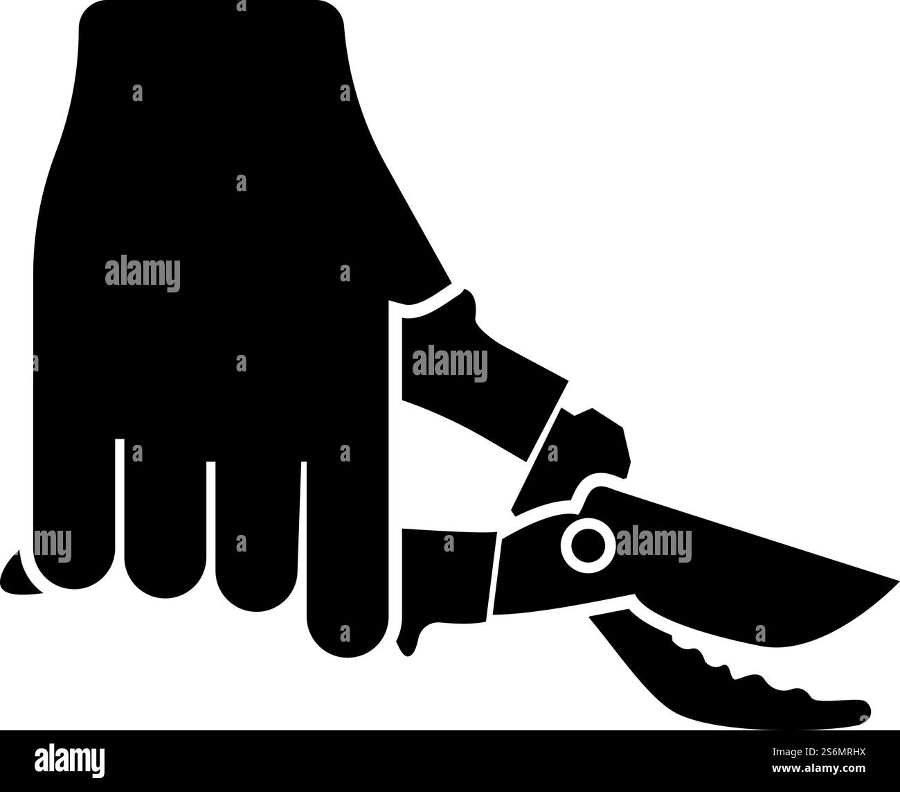 Sécateur dans la main sécateur de jardin sécateur cisailles cisailles ciseaux à main coupe manuelle utiliser l'icône de l'outil de couleur noire illustration vectorielle style plat image simple. Sécateur dans la main sécateur de jardin sécateur cisailles ciseaux ciseaux à main coupe manuelle utiliser l'icône de l'outil de couleur noire illustration vectorielle image de style plat Illustration de Vecteur