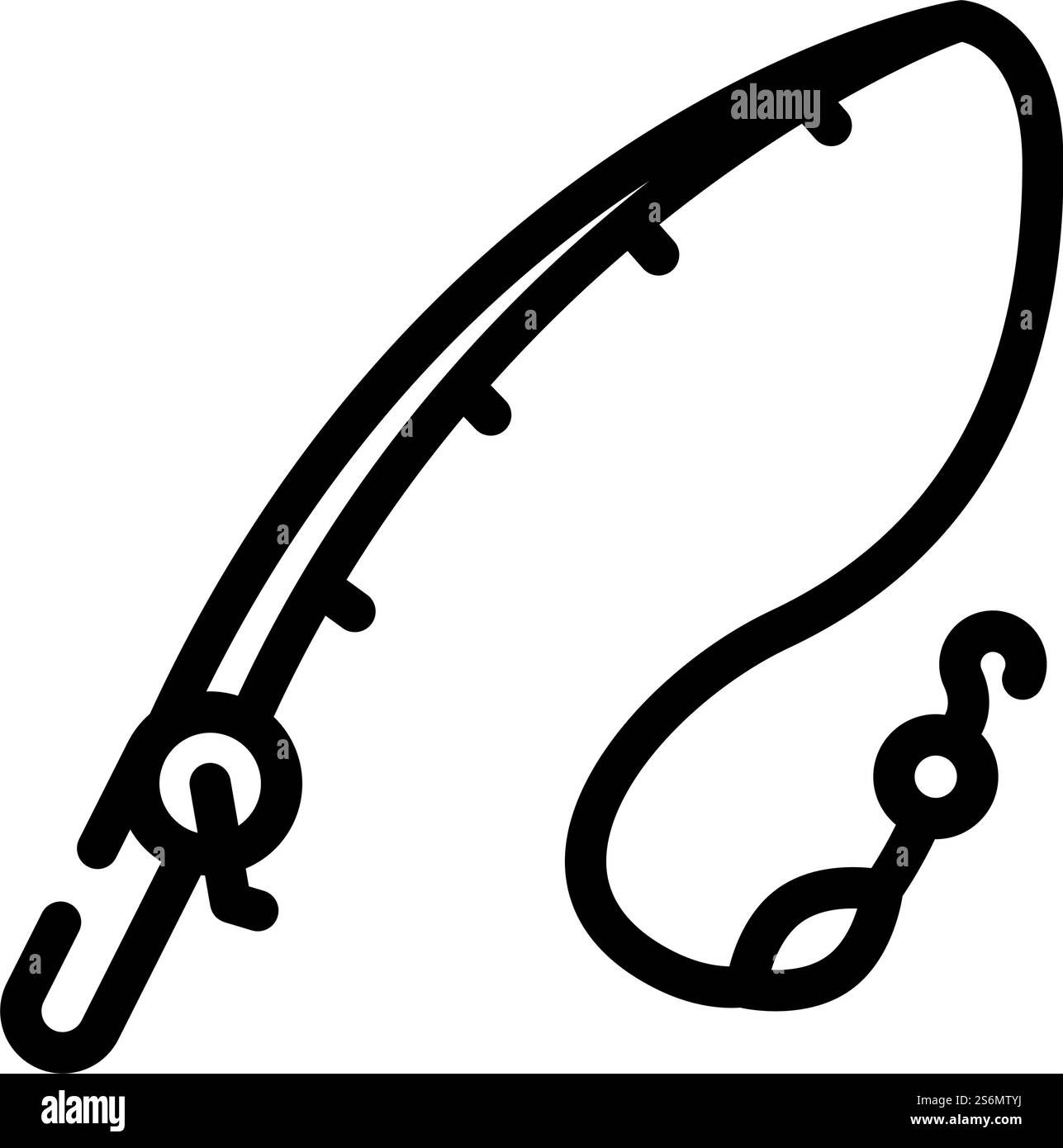 vecteur d'icône de ligne de sport aquatique de pêche. enseigne pour sports nautiques de pêche. illustration noire du symbole de contour isolé. illustration vectorielle d'icône de ligne de sport aquatique de pêche Illustration de Vecteur