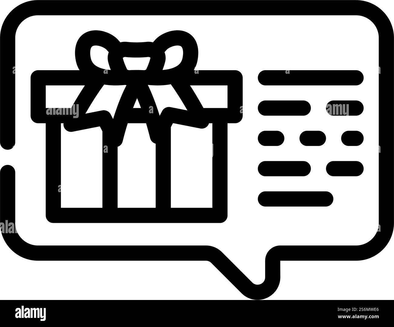 discussion sur le vecteur d'icône de ligne de cadeau. discussion sur l'enseigne cadeau. illustration noire du symbole de contour isolé. discussion sur l'illustration vectorielle d'icône de ligne de cadeau Illustration de Vecteur
