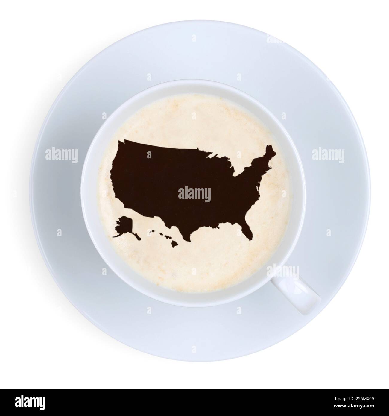 Café dans la tasse des États-Unis Amérique carte pause café coupure de tasse de café Banque D'Images