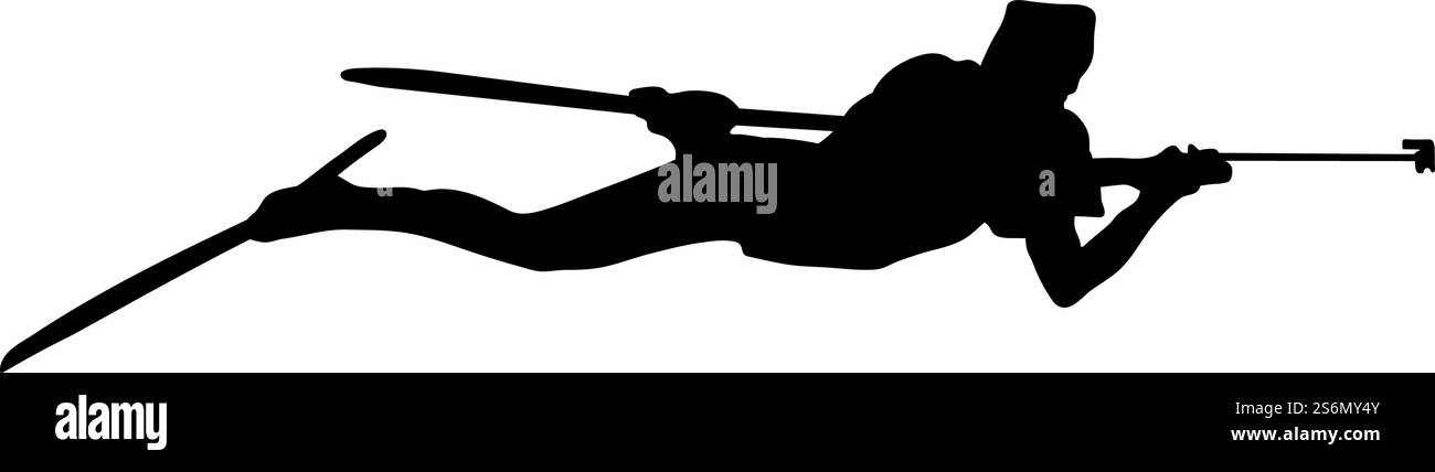 Silhouette de biathlon. Silhouettes noires hautes en détails et lisses des athlètes de biathlon. Illustration vectorielle. Illustration de Vecteur