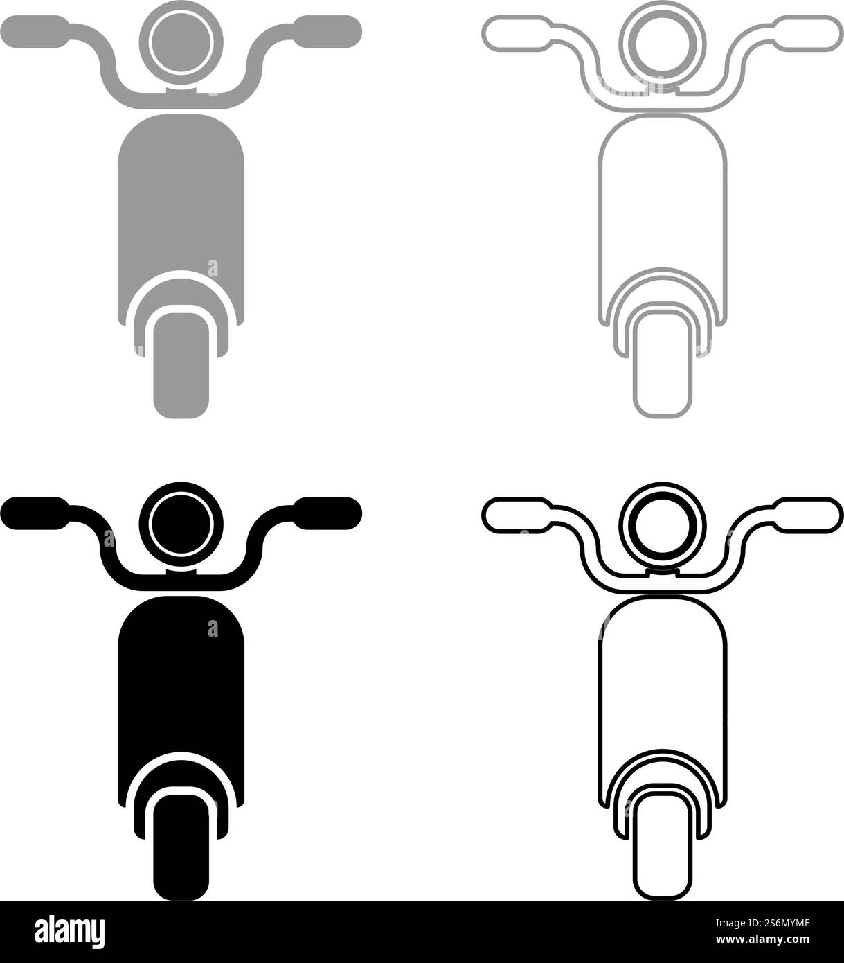 Cyclomoteur Scooter moto électrique ensemble de vélo icône gris noir illustration vectorielle de style plat image simple. Cyclomoteur Scooter Motorcycle Electric Bike Set icône gris noir illustration vectorielle de couleur noire image de style plat Illustration de Vecteur
