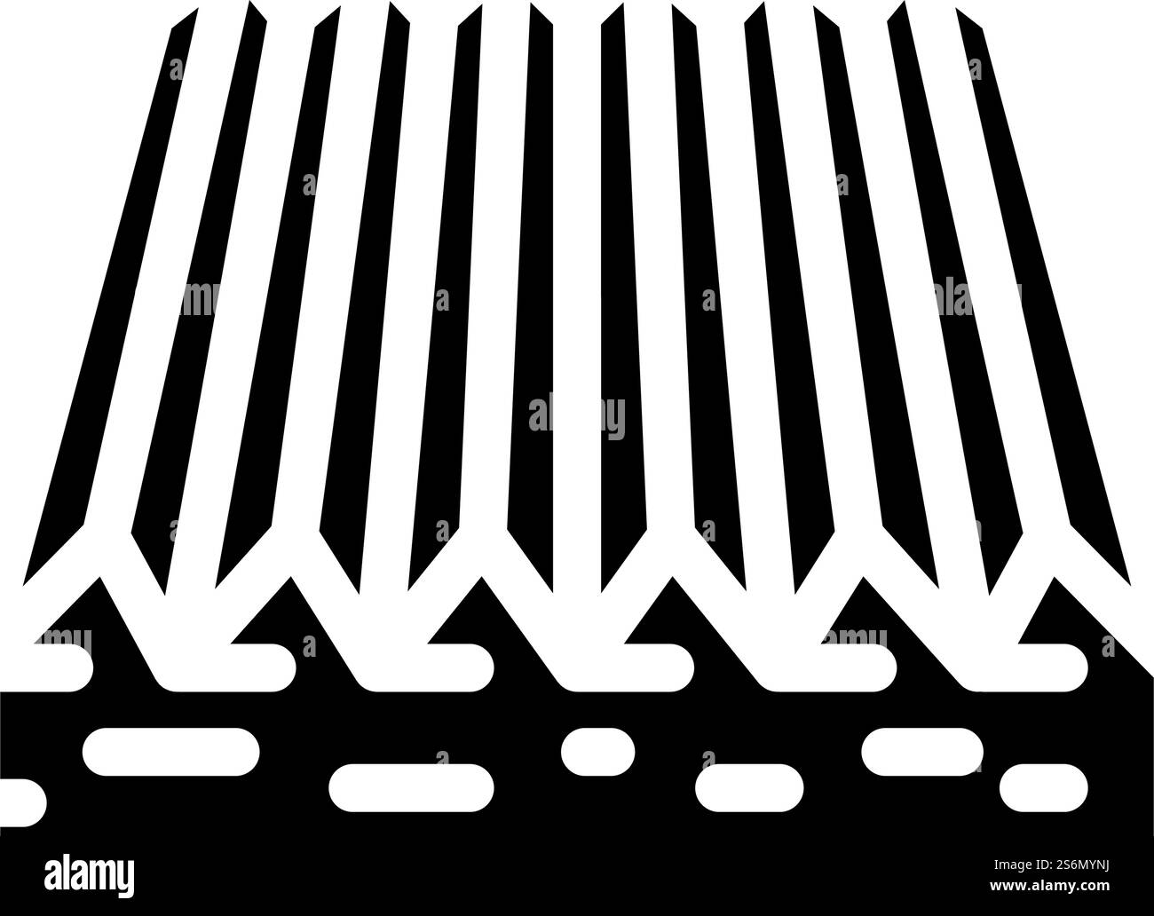 vecteur d'icône de glyphe de plancher tactile. panneau tactile pour revêtement de sol. illustration noire du symbole de contour isolé. illustration vectorielle d'icône de glyphe de plancher tactile Illustration de Vecteur