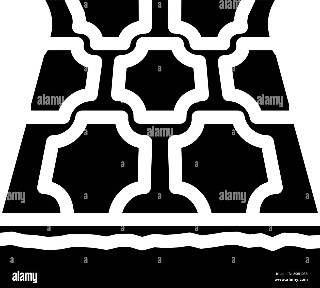 vecteur d'icône de glyphe de plancher de couche de linoléum. panneau de plancher à couche de linoléum. illustration noire du symbole de contour isolé. illustration vectorielle d'icône de glyphe de plancher de couche de linoléum Illustration de Vecteur