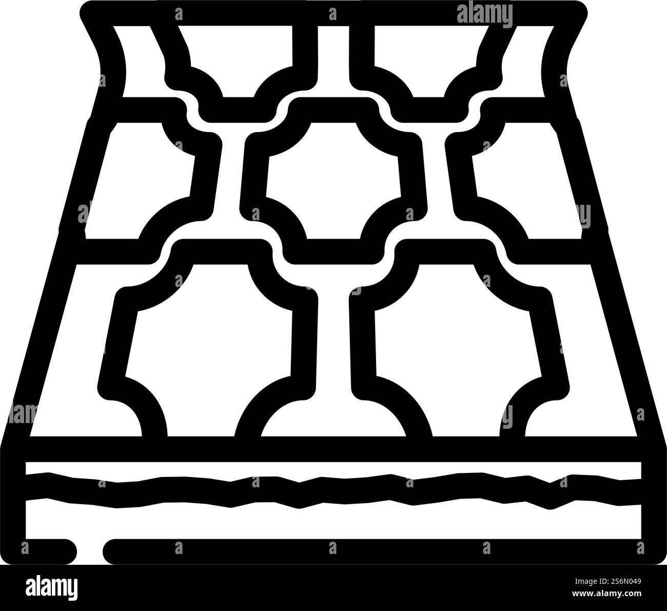 vecteur d'icône de ligne de plancher de couche de linoléum. panneau de plancher à couche de linoléum. illustration noire du symbole de contour isolé. illustration vectorielle d'icône de ligne de plancher de couche de linoléum Illustration de Vecteur